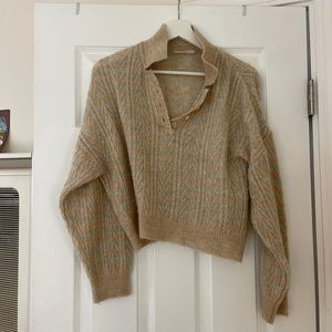 Mango sweater / cardigan S - stripe & button